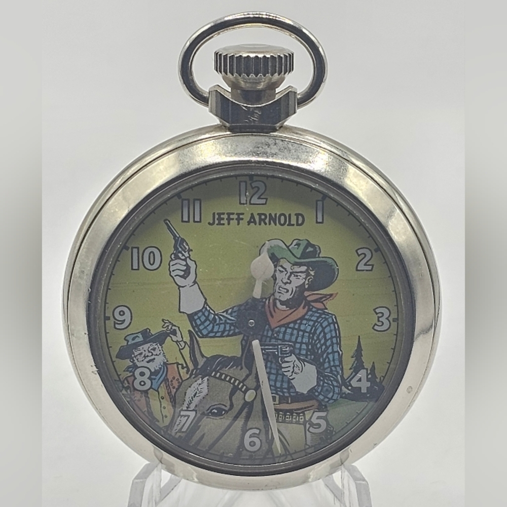1950s Ingersoll Gt. Britian Jeff Arnold Animated Pocket Watch Engraved Eagle